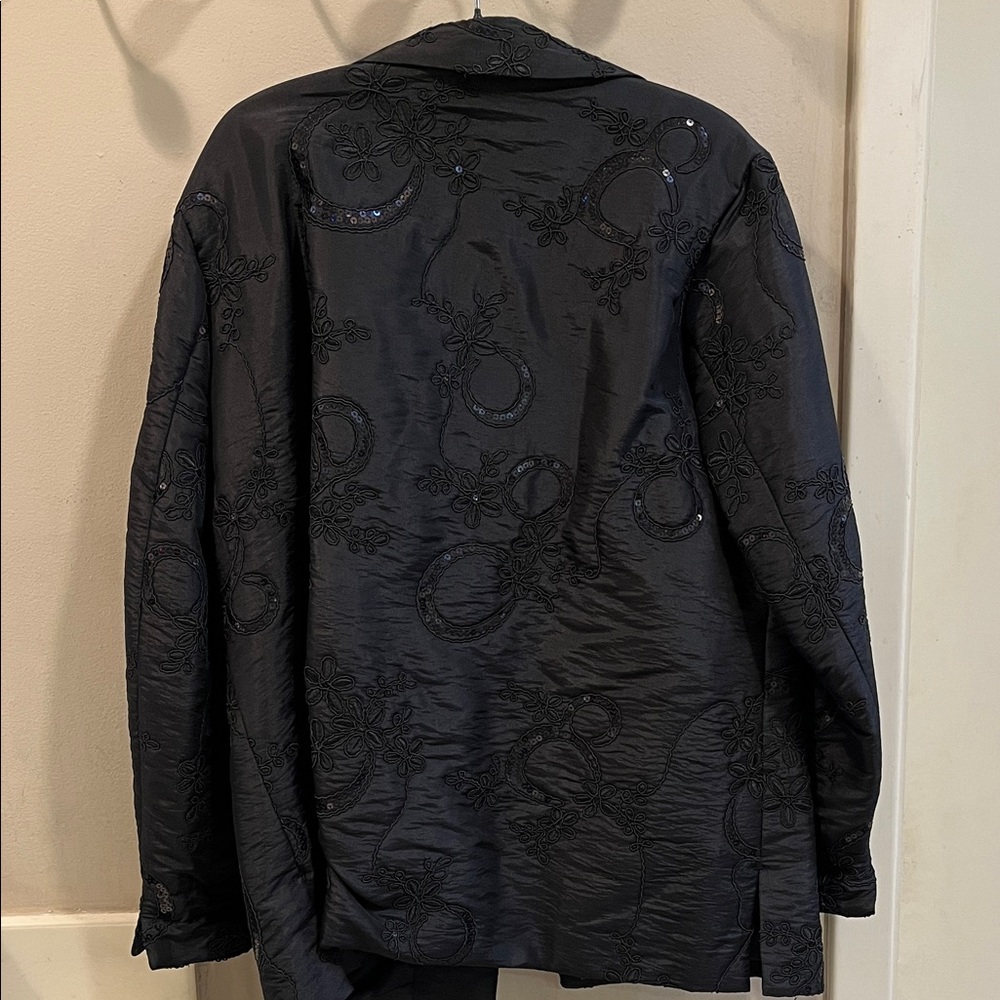 Chico's Charcoal Embroidered Jacket - Picture 5 of 7